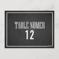 TYPOGRAFIE SCHULTAFEL TISCHNUMMER POSTKARTE