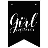 Typografie-Schwarz-weiße der 60er Jahre Wimpelkette (Zweite Fahne)