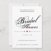 Typografie Schwarz-weißes Brautparty Modernes Einf Einladung (Vorderseite)