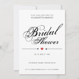 Typografie Schwarz-weißes Brautparty Modernes Einf Einladung