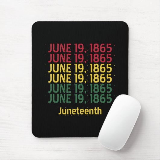 Typografie Schwarze Geschichte 19. Juni 1865 19. Mousepad (Mit Mouse)