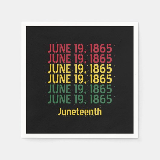 Typografie Schwarze Geschichte 19. Juni 1865 19. Serviette (Vorderseite)
