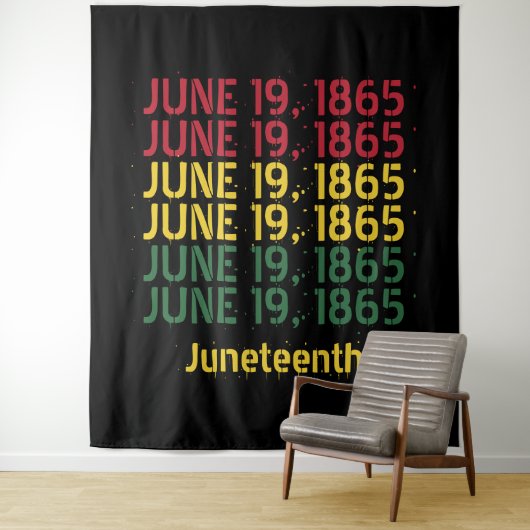 Typografie Schwarze Geschichte 19. Juni 1865 19. Wandteppich (Beispiel)