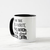 Typografie schwarzes your're meine Lieblingsarbeit Tasse (Vorderseite Links)