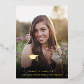 Typografie Script Abschluss vor/zurück Foto Folieneinladung (Vorderseite)