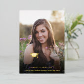 Typografie Script Abschluss vor/zurück Foto Folieneinladung (Stehend vorne)