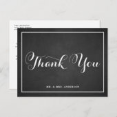Typografie Script Danke Chalkboard Postcard Postkarte (Vorne/Hinten)