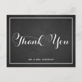Typografie Script Danke Chalkboard Postcard Postkarte (Vorderseite)