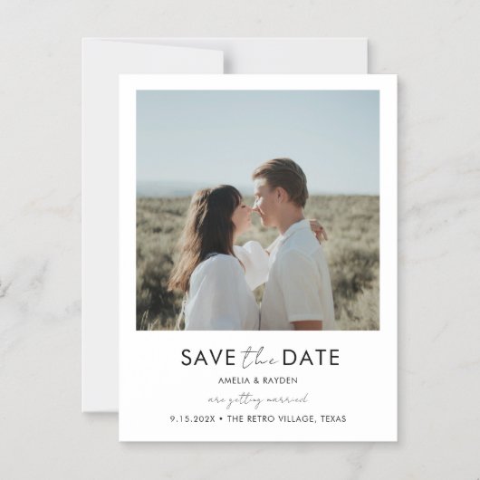 Typografie Script-Foto Hochfahren Speichern Sie da Magneteinladung (Vorderseite)