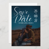Typografie Script Foto Overlay Hochzeit Save The Date (Vorne/Hinten)