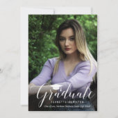 Typografie Script Front/Back Foto Abschluss Invi Einladung (Vorderseite)