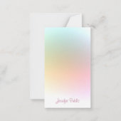 Typografie Script Moderne, trendige, farbenfrohe V Mitteilungskarte (Rückseite)