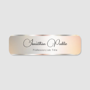 Typografie Script Name Imitate Silver Template Tre Namensschild