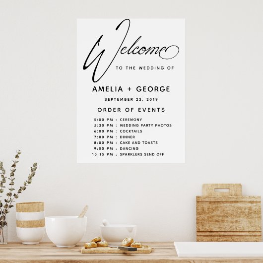 Typografie Script Natural Handwriting Poster (Küche)