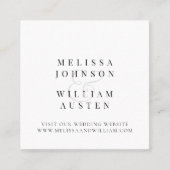 Typografie Script Wedding Website Insert Card Quadratische Visitenkarte (Vorderseite)