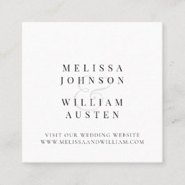 Typografie Script Wedding Website Insert Card Quadratische Visitenkarte