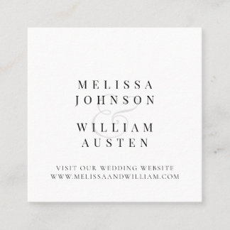 Typografie Script Wedding Website Insert Card Quadratische Visitenkarte