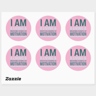 Typografie-Selbstmotivation-Aufkleber Runder Aufkleber