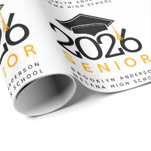 Typografie Senior Class of 2021 Abschluss Geschenkpapier