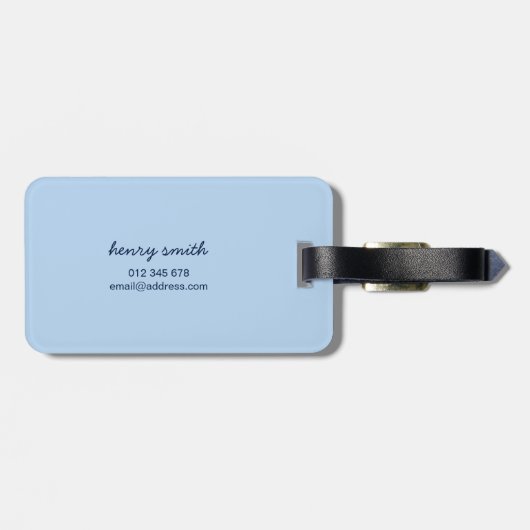 Typografie Shadow Modern Blue Explorer - Gepäckmar Gepäckanhänger (Rückseite horizontal)