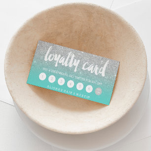 Typografie silber Glitzer türkis Loyalität Treuekarte