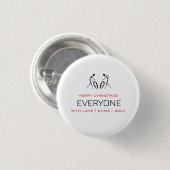 Typografie, Silhouette-Schlagzeuger Weihnachten Button (Vorne & Hinten)