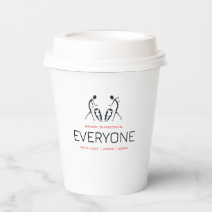 Typografie, Silhouette-Schlagzeuger Weihnachten Pappbecher