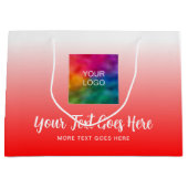 Typografie Skript Custom Red Template Logo Hier Große Geschenktüte (Vorderseite)