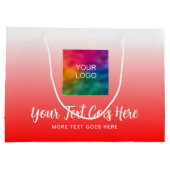 Typografie Skript Custom Red Template Logo Hier Große Geschenktüte (Rückseite)