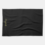 Typografie-Skript-Name-Vorlage Schwarz und Gold Geschirrtuch (Horizontal)