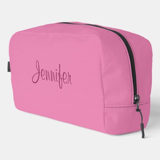 Typografie Skriptname Rosa Vorlage Modern Niedlich Waschbeutel (Rechte Ecke)