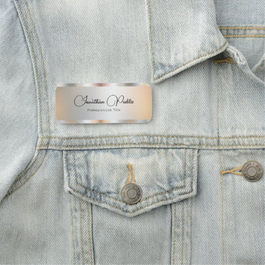 Typografie Skripttext Silver Template-Elegant Namensschild (Beispiel)