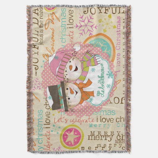 Typografie Snowmen Lassen Sie es Schneeschuhwander Decke (Vorderseite Vertikal)