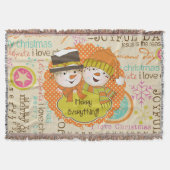 Typografie Snowmen Merry alles Urlaub werfen Decke (Vorderseite)