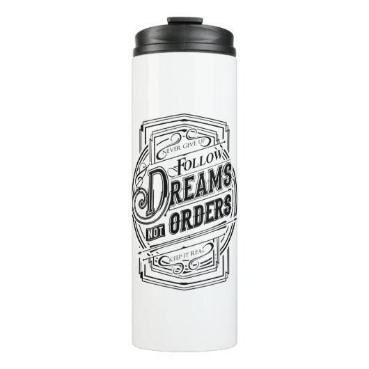 Typografie-Spruch Thermosbecher (Vorderseite)