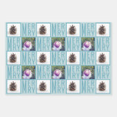 Typografie Square Fotos Chic Icy Light Blue Geschenkpapier Set (Vorderseite 3)