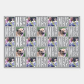 Typografie Square Fotos Chic Sophisticgray Geschenkpapier Set (Vorderseite)
