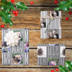 Typografie Square Fotos Chic Sophisticgray Geschenkpapier Set