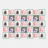 Typografie Square Fotos rot grün und weiß Geschenkpapier Set (Vorderseite 3)