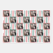 Typografie Square Fotos rot grün und weiß Geschenkpapier Set (Vorderseite 2)