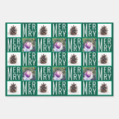 Typografie Square Fotos Traditionelle Farben Geschenkpapier Set (Vorderseite 3)