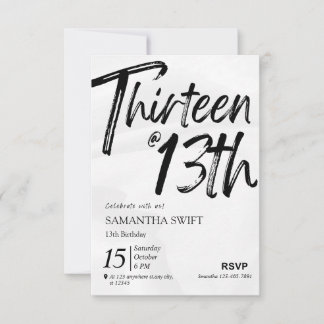 Typografie Sweet 13 Geburtstagseinladungen Einladung
