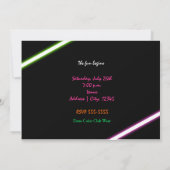 Typografie Sweet 16 Neon Glow Dance Party Einladun Einladung (Rückseite)