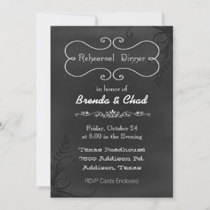 Typografie-Tafel Hochzeit Probe Dinner Einladung