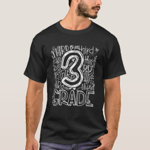 Typografie-Team der dritten Klasse Lehrer zurück T-Shirt