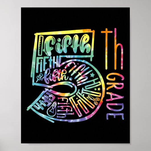 Typografie-Team der fünften Klasse Lehrer zurück Poster (Vorne)