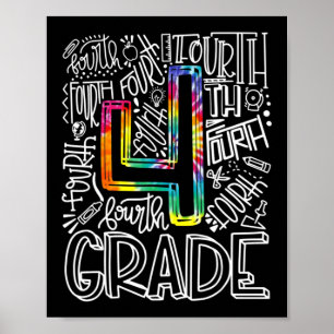 Typografie-Team der vierten Klasse auf Sch Poster