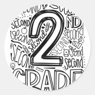 Typografie-Team der zweiten Stufe bis zum zweiten Runder Aufkleber