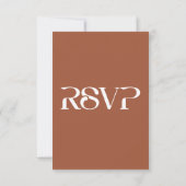 Typografie Terracotta QR Code Wedding RSVP Karte (Rückseite)