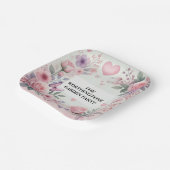 Typografie Text Blumenherzen romantische Aquarellf Pappteller (Gewinkelt)